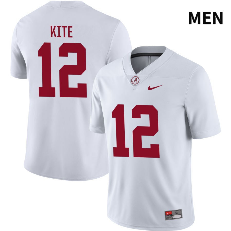 Alabama Crimson Tide Men's Antonio Kite #12 NIL White 2022 NCAA Authentic Stitched College Football Jersey MA16V86CB